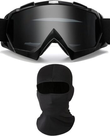 Motorcycle Goggles with Face Mask, Windproof Dirt Bike Racing Ski Goggles Protective Safety Glasses with Balaclava