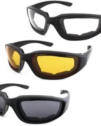 3 Pair Motorcycle Riding Glasses Padding Goggles UV Protection Dustproof Windproof Motorcycle Sunglasses for Outdoor Actives