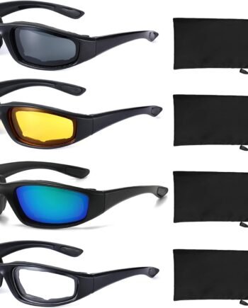 4 Pair Motorcycle Glasses Riding Glasses UV Protection Windproof And Dustproof Motorcycle Goggles Foam Cushion Eyeglasses Suitable For Outdoor Sports Motorcycle Riding