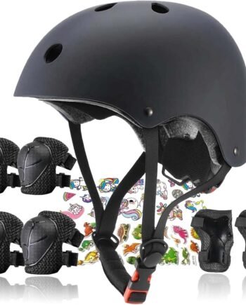 Kids Helmet,Toddler Skateboard Helmets for Ages 2-3-5-8-14 Years Boys Girls with Knee and Elbow Pads Wrist Guards fit Roller Skates,Skateboarding,Skating Scooter Adjustable Kids Helmet