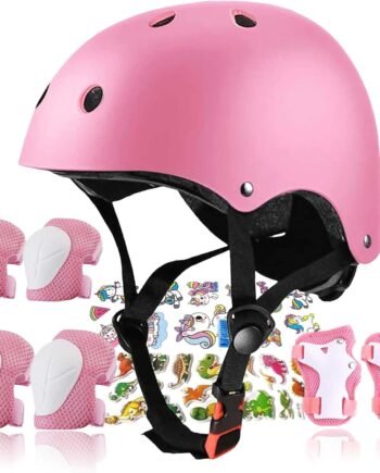 Kids Helmet,Toddler Skateboard Helmets for Ages 2-3-5-8-14 Years Boys Girls with Knee and Elbow Pads Wrist Guards fit Roller Skates,Skateboarding,Skating Scooter Adjustable Kids Helmet